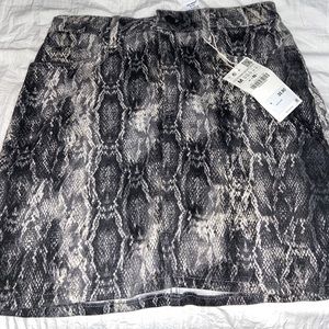 Zara denim snake patterned mini skirt